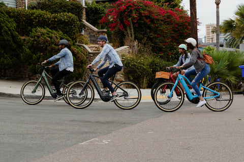 CYCLISTS RIDING IN THE URBAN ENVIRONMENT