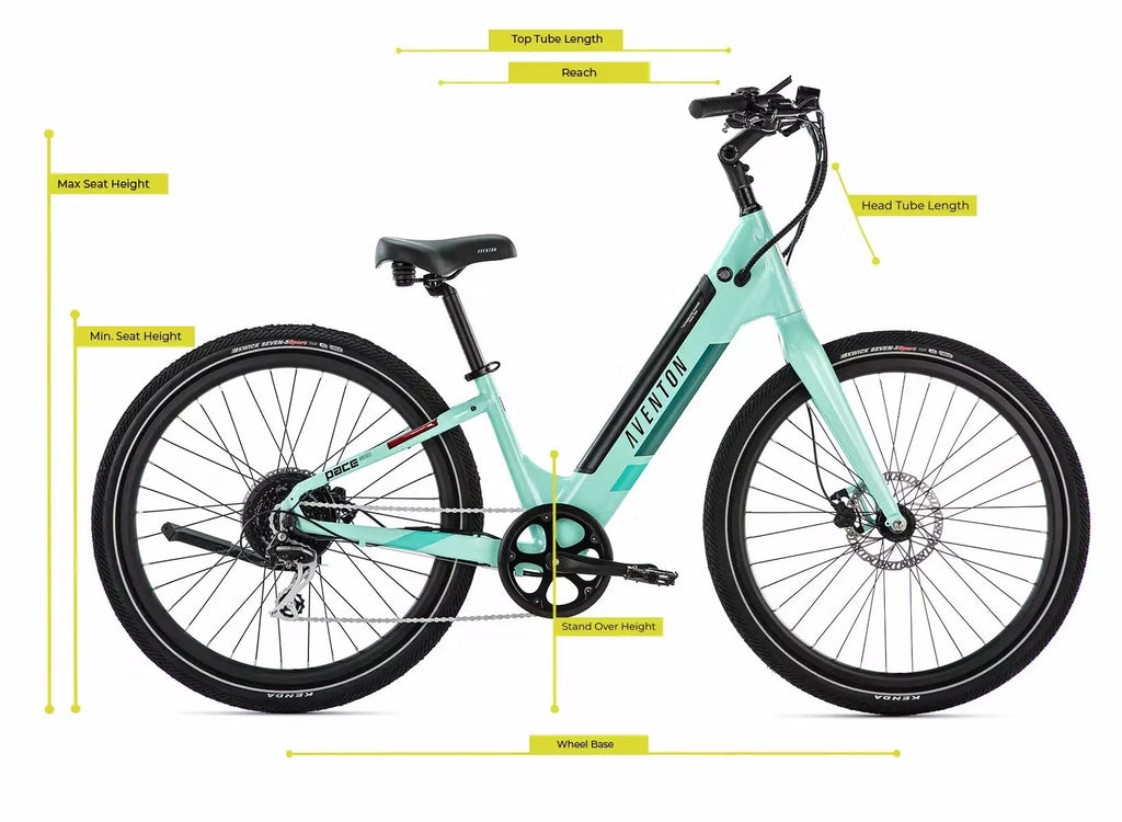 Aventon Pace Step-Thrue E-Bike Size Chart