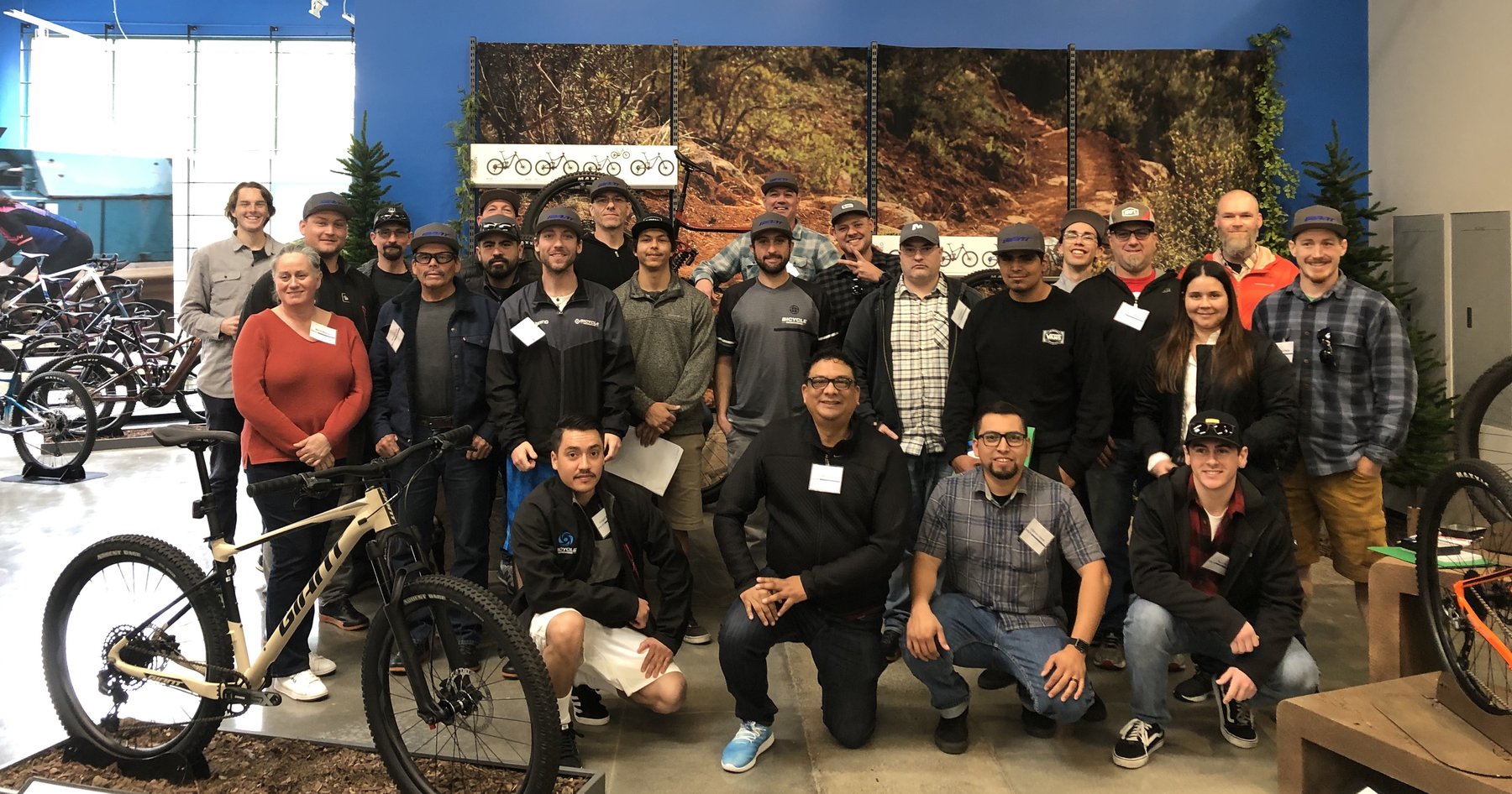 bicycle warehouse group photo at giant