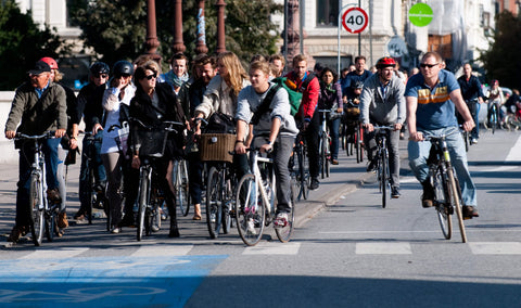 cyclists commuting in copenhagen