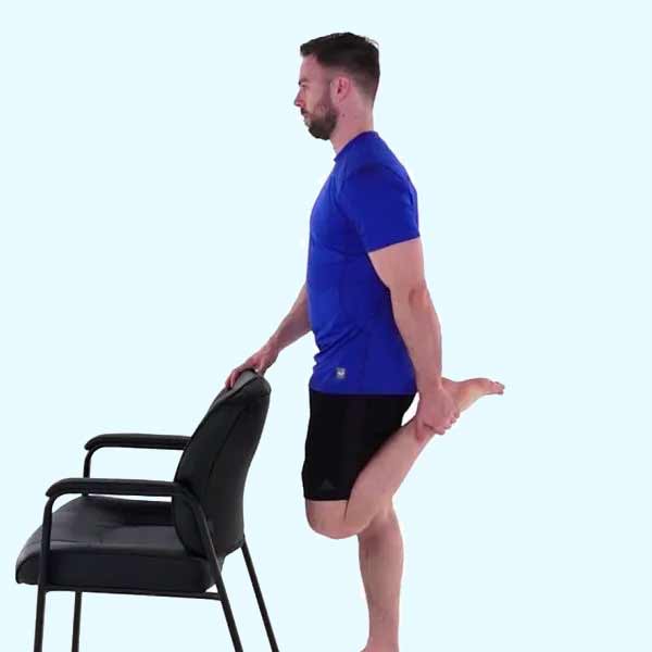 Quad stretch for cyclists