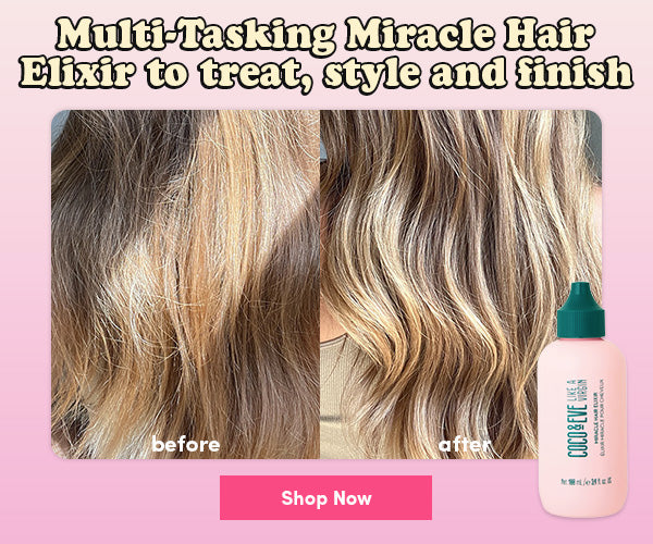 Before and after image of using Coco & Eve's Miracle Hair Elixir