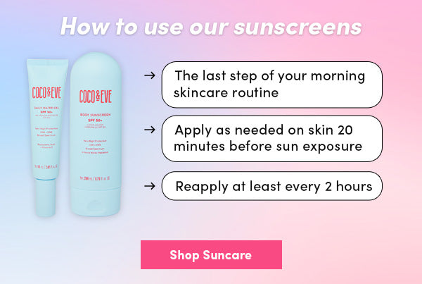 Image of how to use Coco & Eve's sunscreens