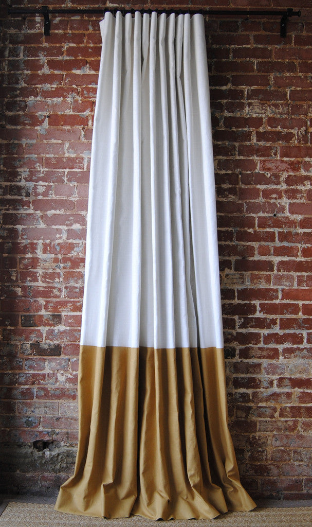 color block curtains navy