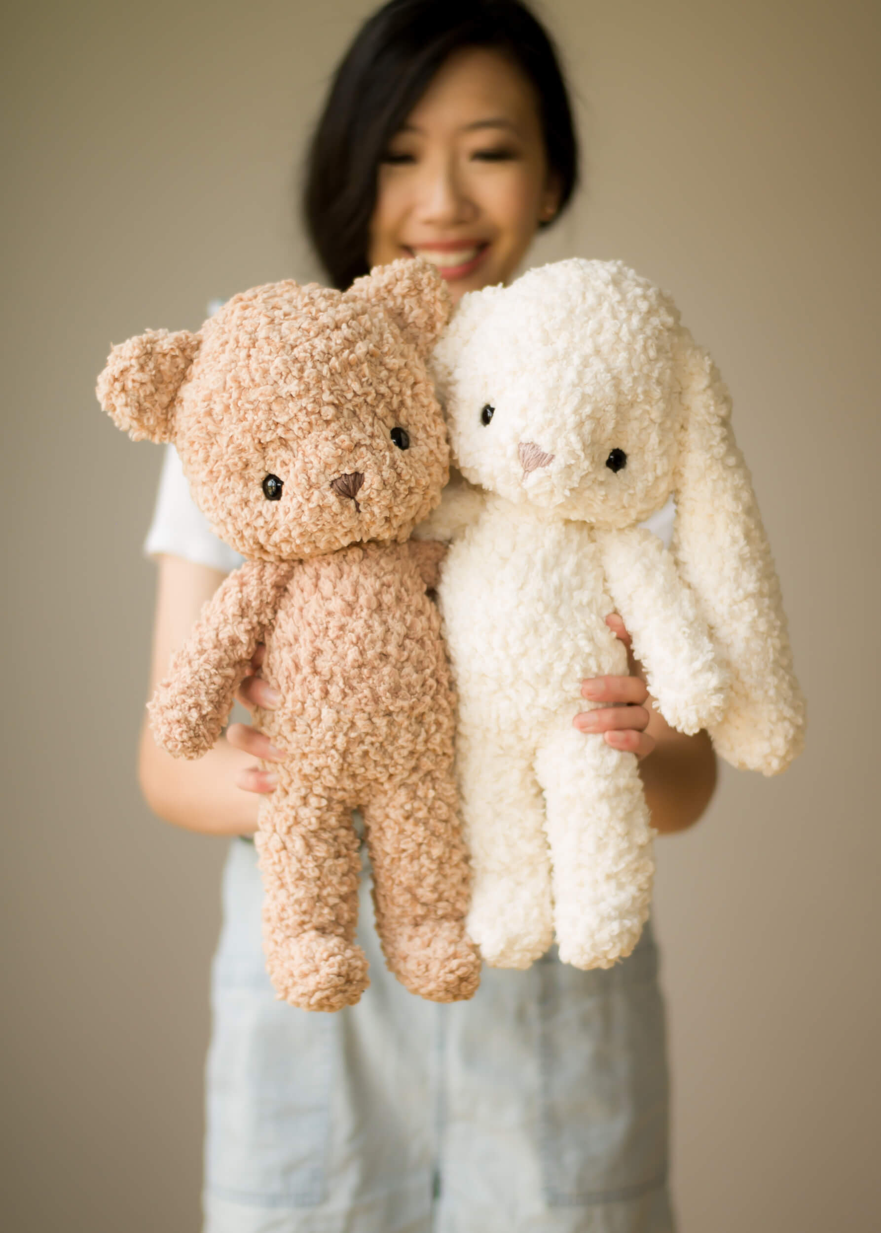 Image of Crochet Kit - Fleece Teddy and Bunny