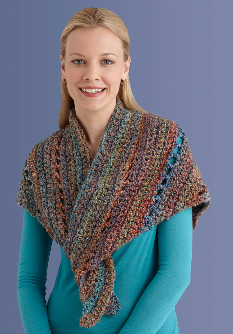 Beginner's Triangle Shawl (Crochet) Version 1 Lion Brand Yarn