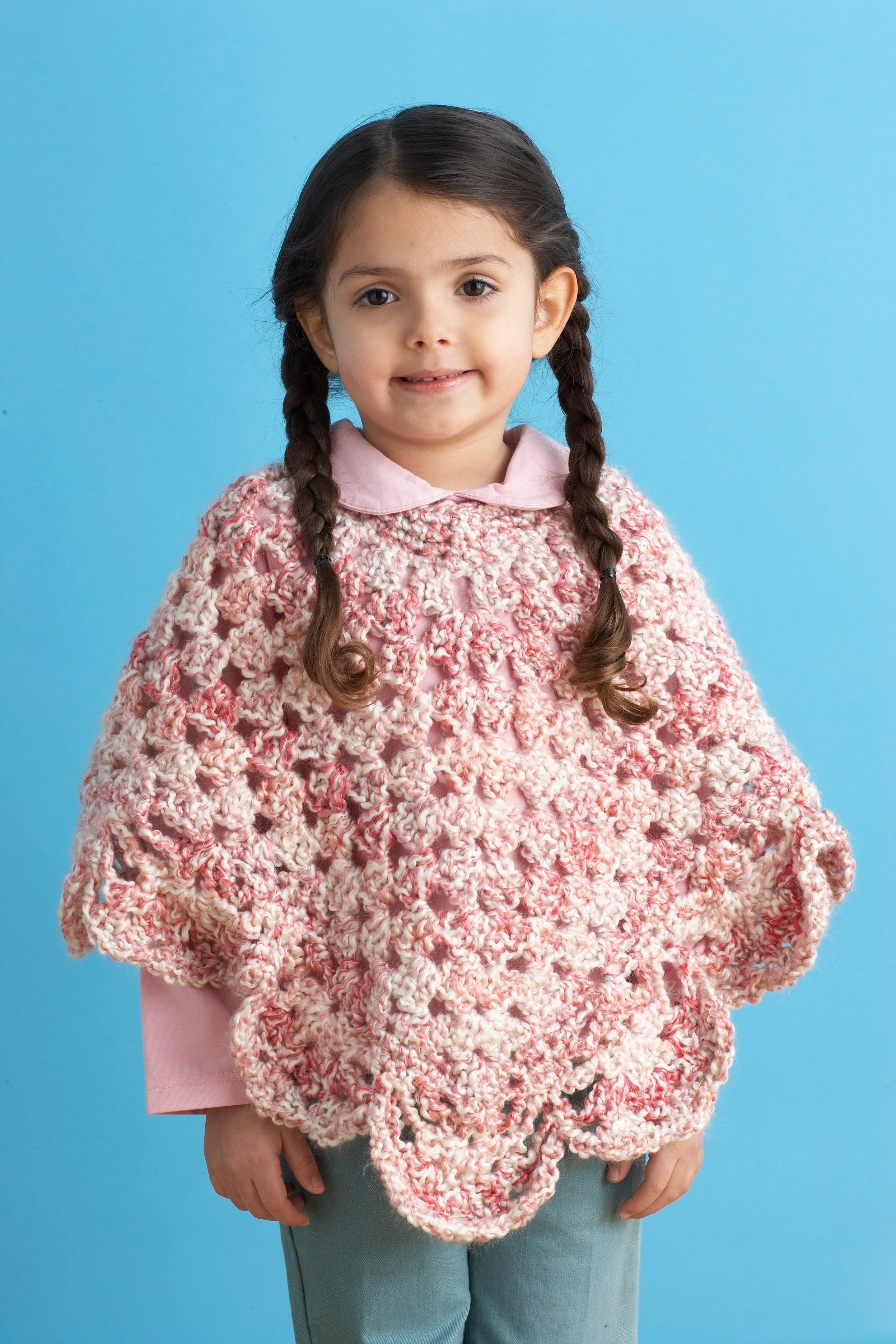 Endearing Girls Poncho Pattern (Crochet) – Lion Brand Yarn