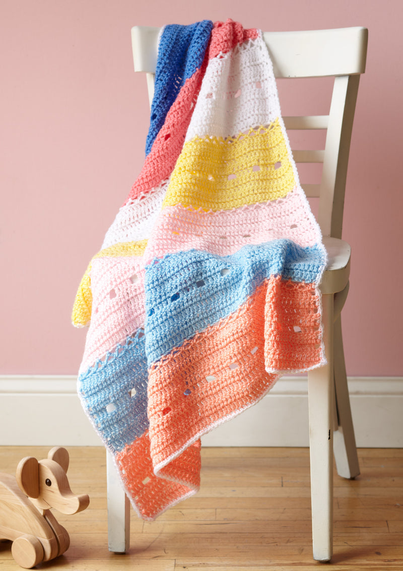 Rainbow Panels Baby Throw Pattern (Crochet) – Lion Brand Yarn