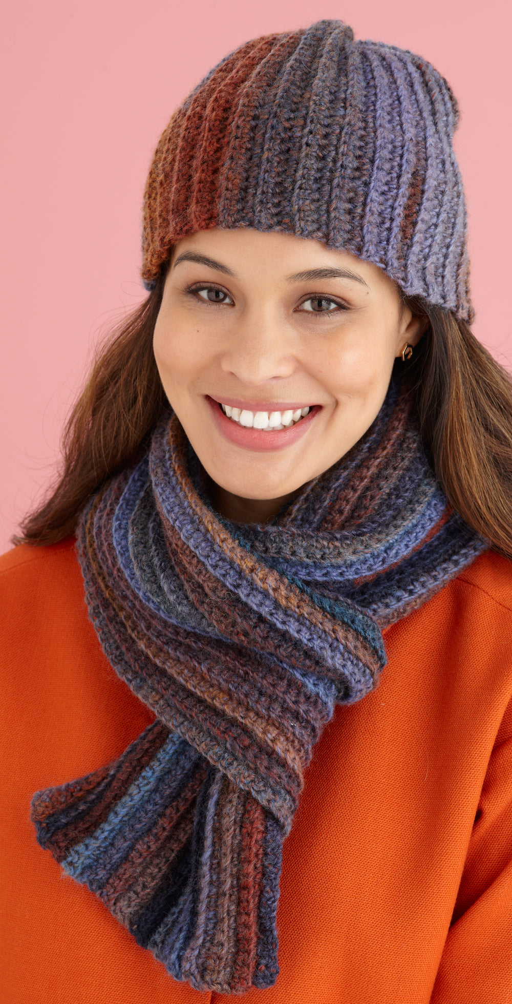 Softly Shaded Hat and Scarf Pattern (Crochet) – Lion Brand Yarn