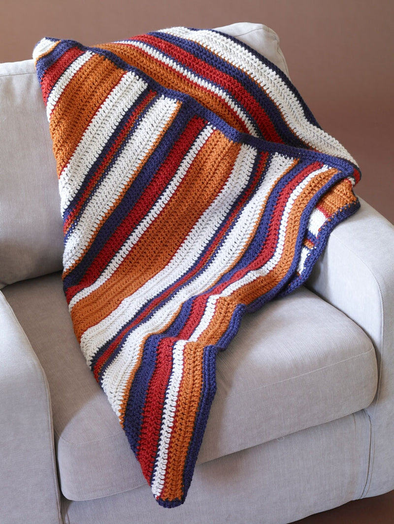 Striped Afghan Pattern Crochet Lion Brand Yarn