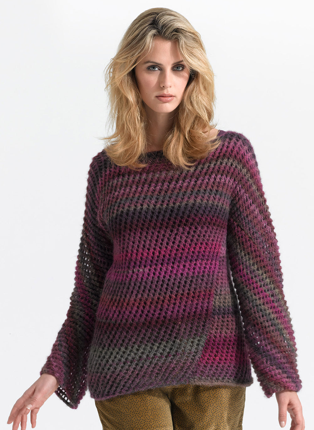 Diagonal Lace Pullover Pattern (Knit) – Lion Brand Yarn