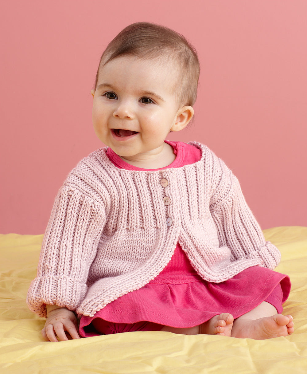 Everyday Baby Cardi Pattern (Knit) - Version 2 – Lion Brand Yarn