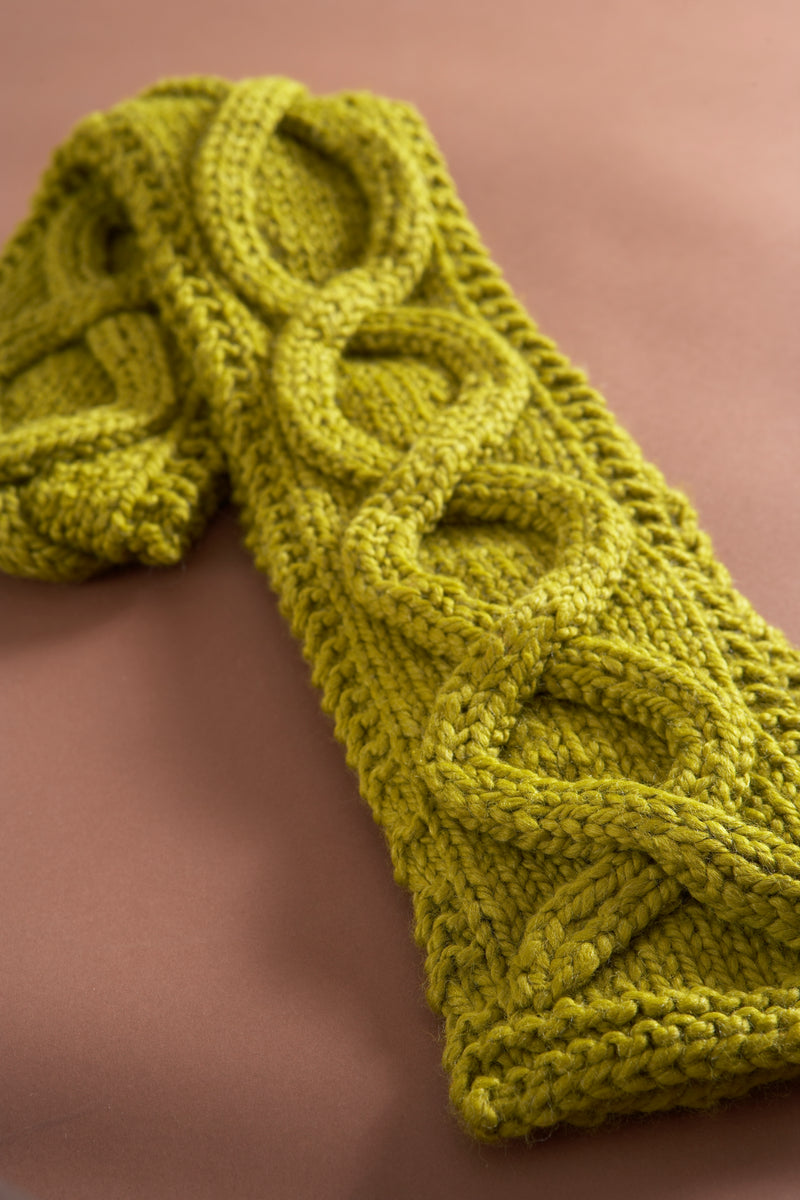 Faux Cable Scarf Pattern (Knit) Lion Brand Yarn