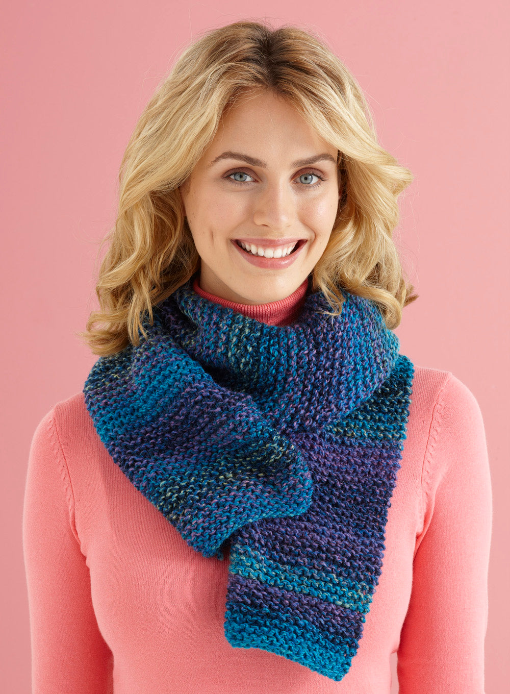 Garter Stitch Two-Ball Scarf (Knit) – Lion Brand Yarn