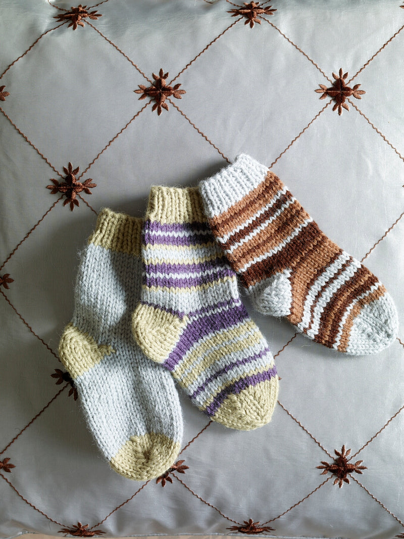 Knit Childs Striped Socks Pattern (Knit) Lion Brand Yarn