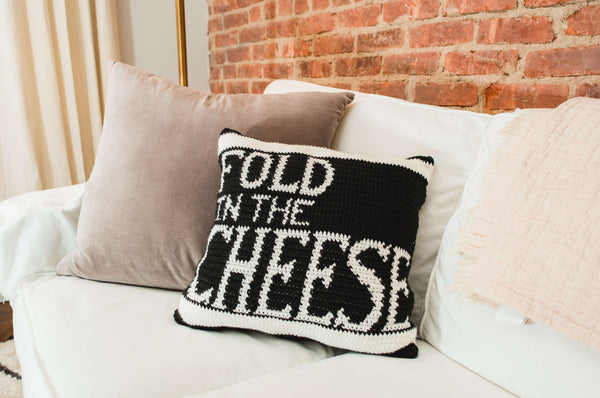 Crochet Kit - Fold In The Cheese Pillow