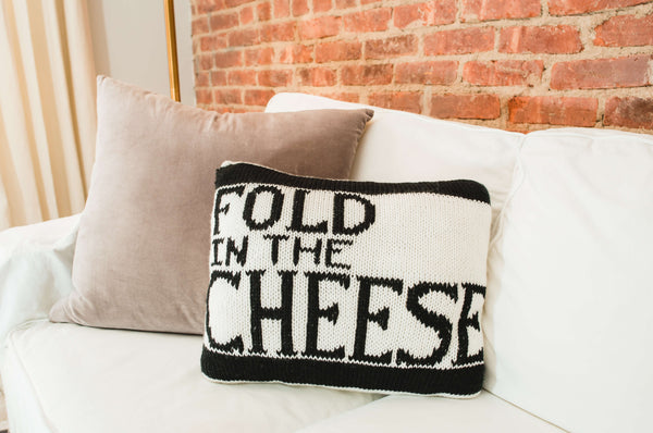 Knit Kit - Fold In The Cheese Pillow
