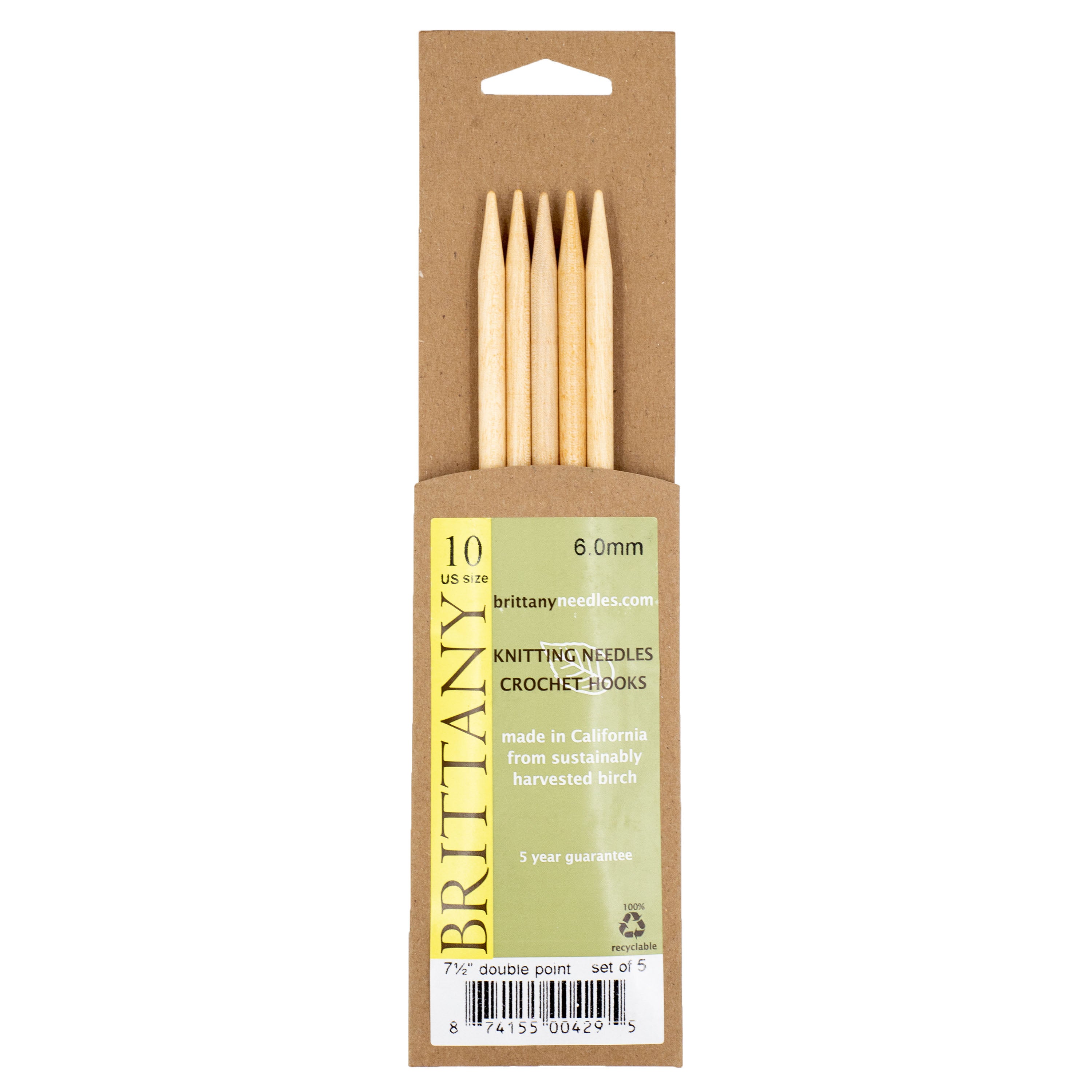  Brittany Single Point Knitting Needles 10-Size 5/3.75mm :  Arts, Crafts & Sewing