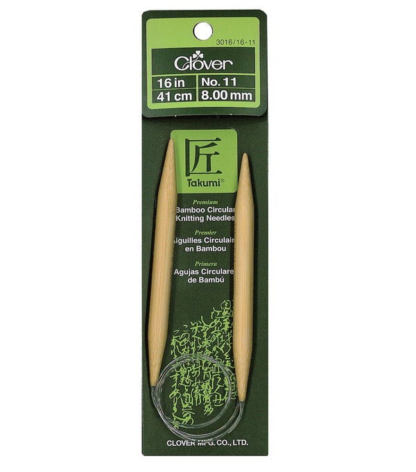 Clover Takumi Bamboo 20 Inch Flex Needles: Laurel Hill Exotic Wood