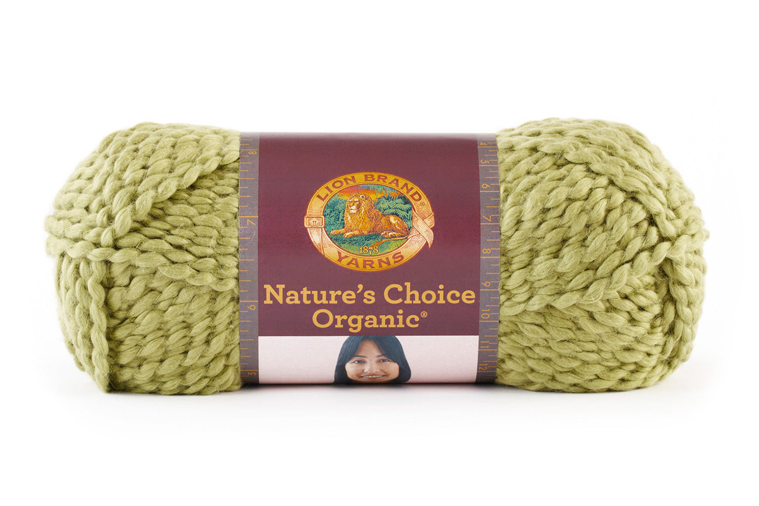  Lion Brand Yarn 480-174C Nature's Choice Organic Cotton Yarn,  Olive