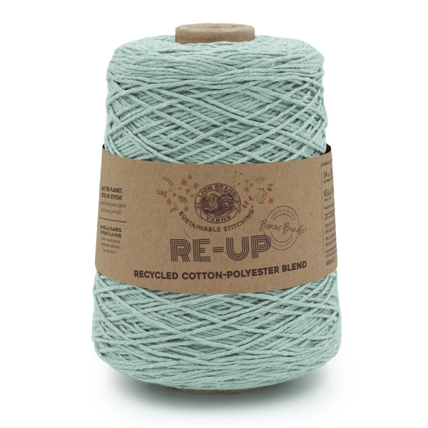 Lion Brand 100% Organic Cotton Yarn Cypress #004 1.75 oz 180 yds Peru.  Tan/Gray 