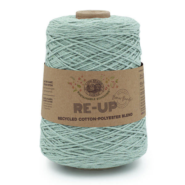 Lion Brand Yarn Cotton-Fetti Blend Green Velvet Variegated Light