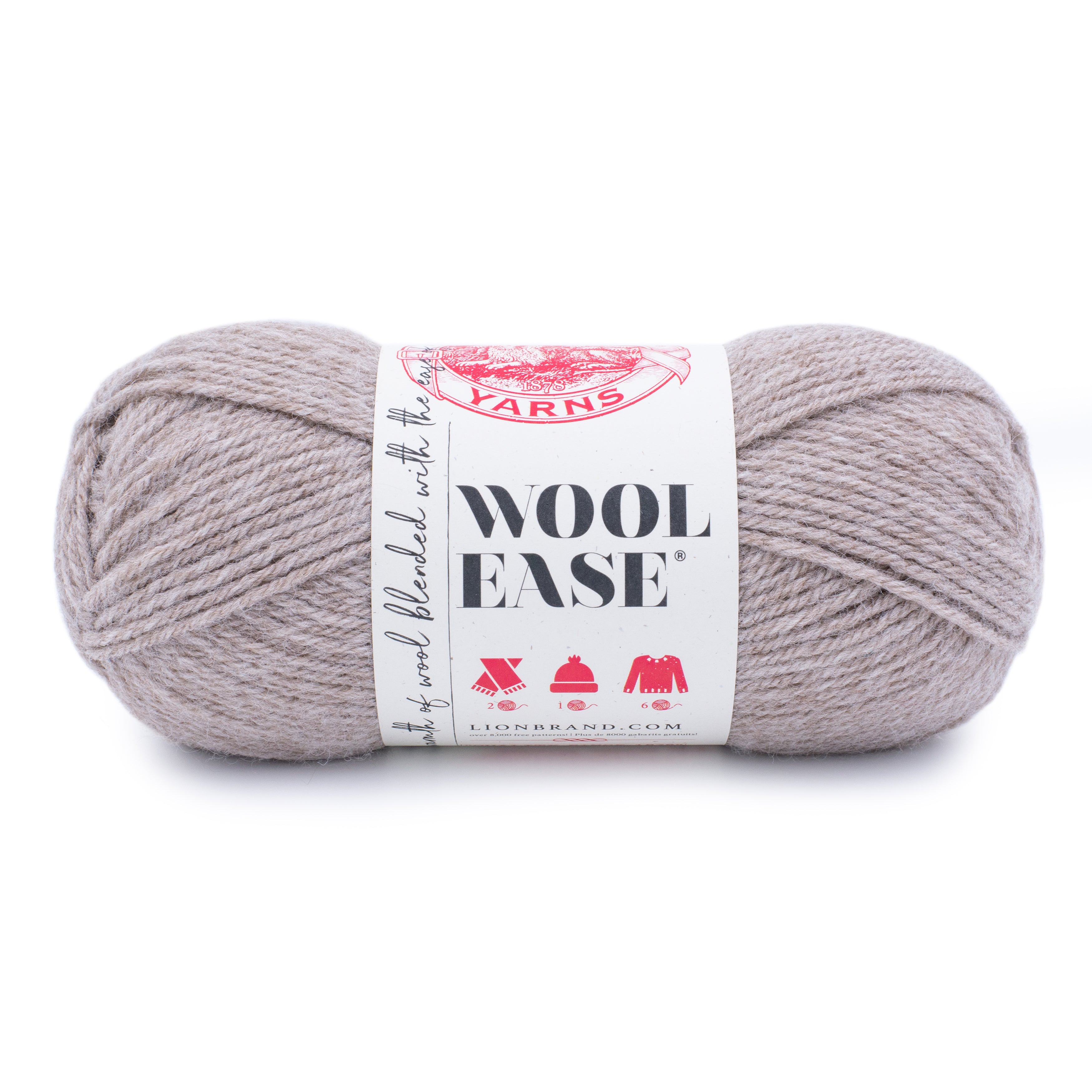 Lion Brand Yarn Wool Ease Thick & Quick Charcoal 640-149 Classic Bulky Yarn,  warmth and softness of wool with easy care 