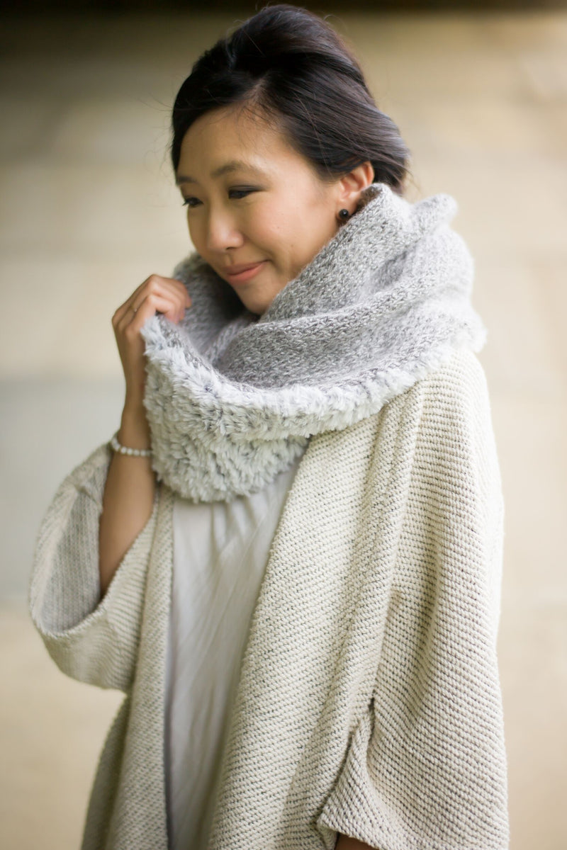 fur cowl neck scarf