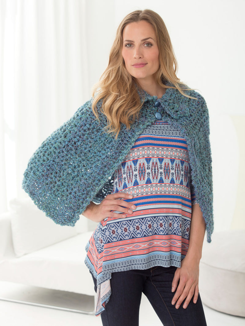 Collared Capelet (Crochet) – Lion Brand Yarn