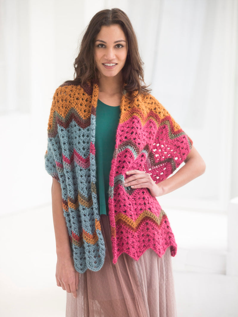 Vintage Ripple Shawl (Crochet) – Lion Brand Yarn