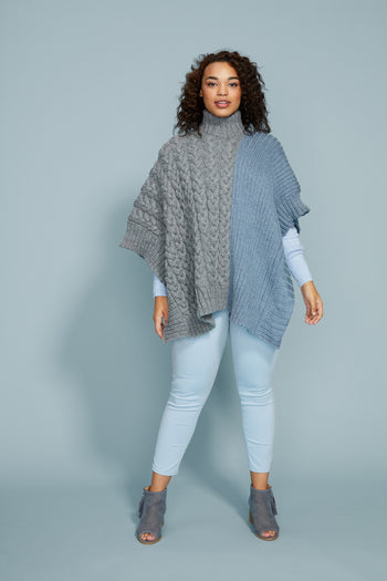 Chatsworth Cable Poncho (Knit) – Lion Brand Yarn