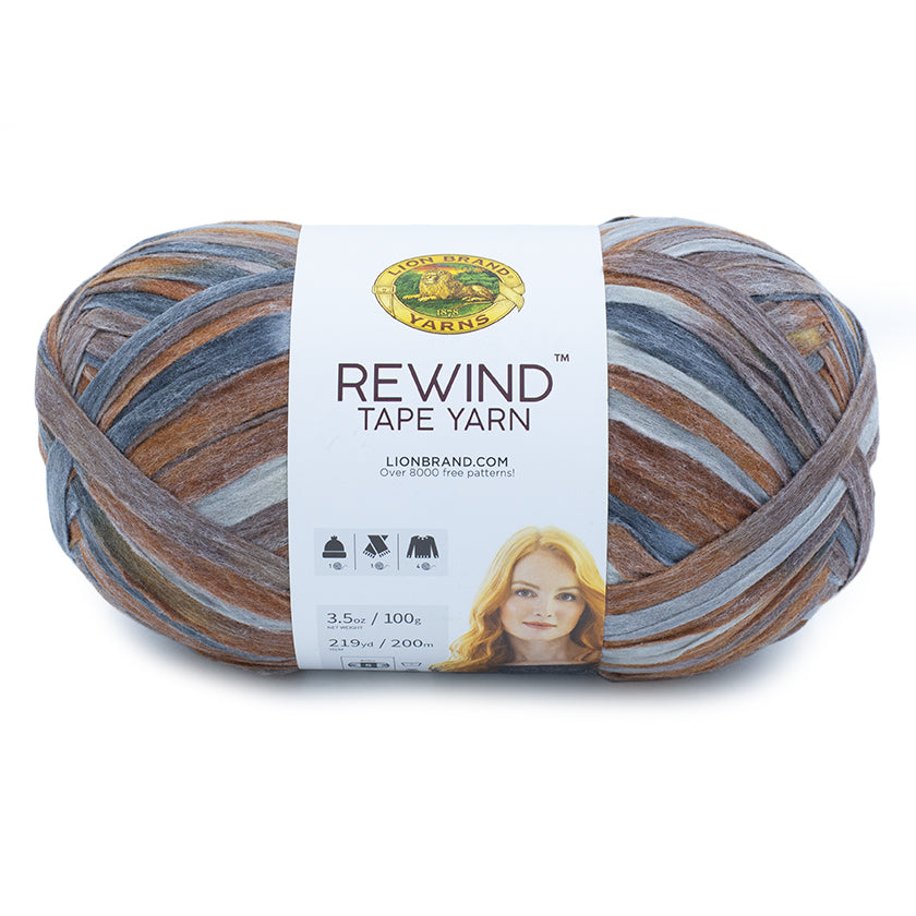 lion brand rewind yarn greige
