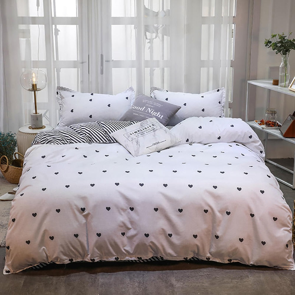 Bedding Set Simple Fashionable Duvet Cover Full Twin Single Soft
