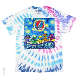 Grateful Dead Spiral Trippy Bears Tie-Dye T-Shirt - XL