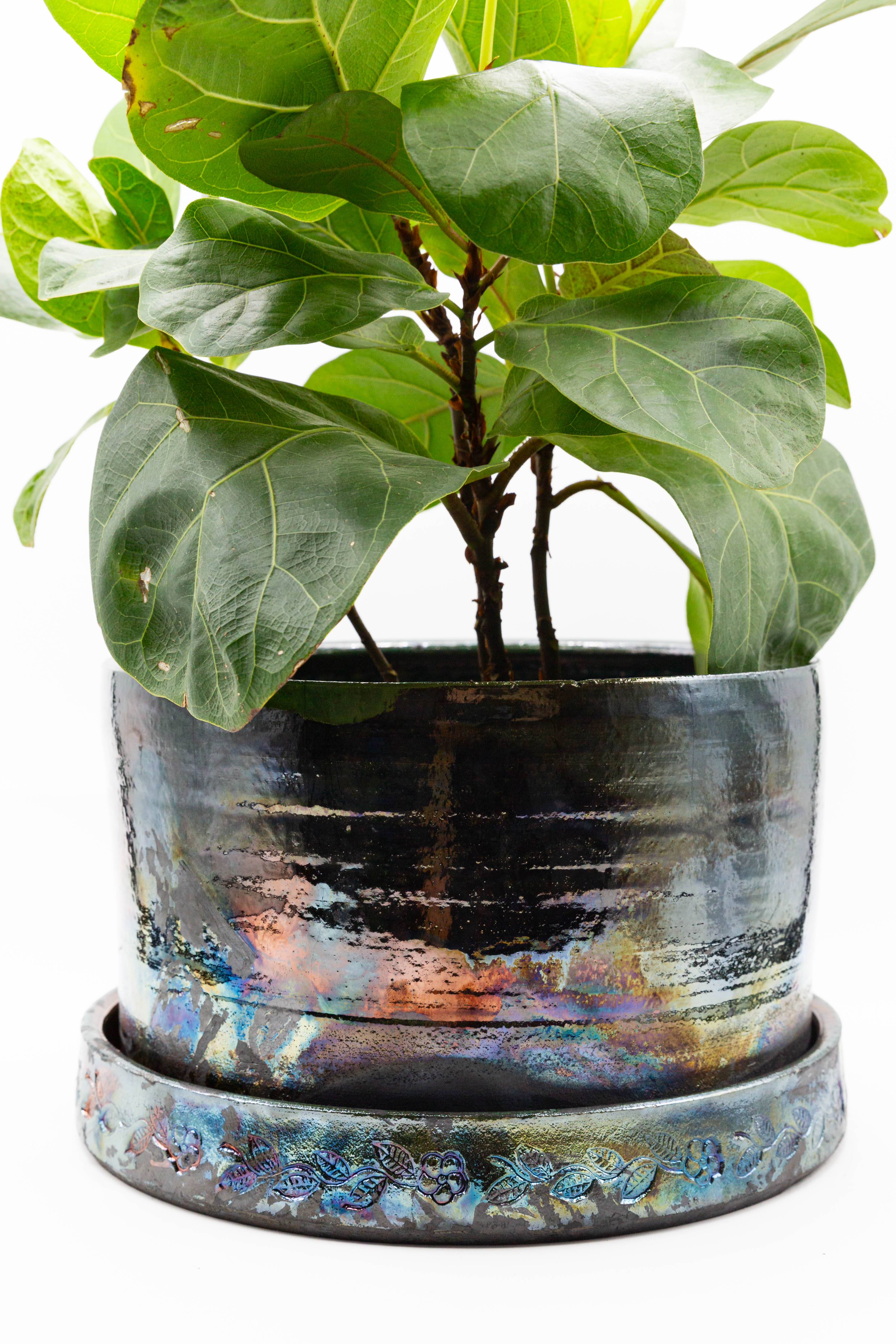 Raku Fired Planter 001