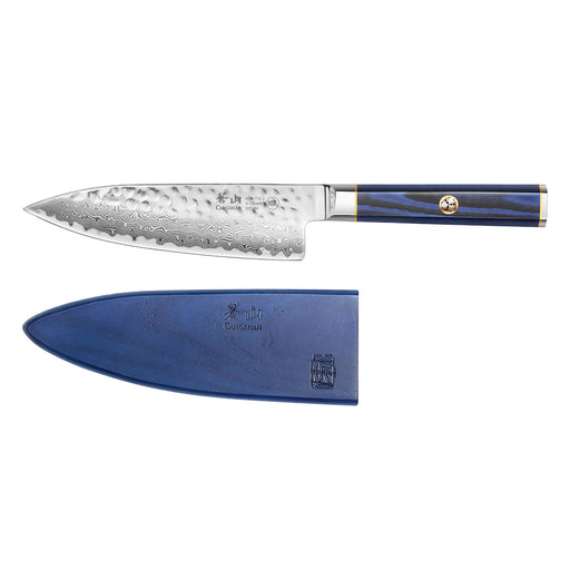 Chef's knife 8 inch Deep Blue, Damascus knife