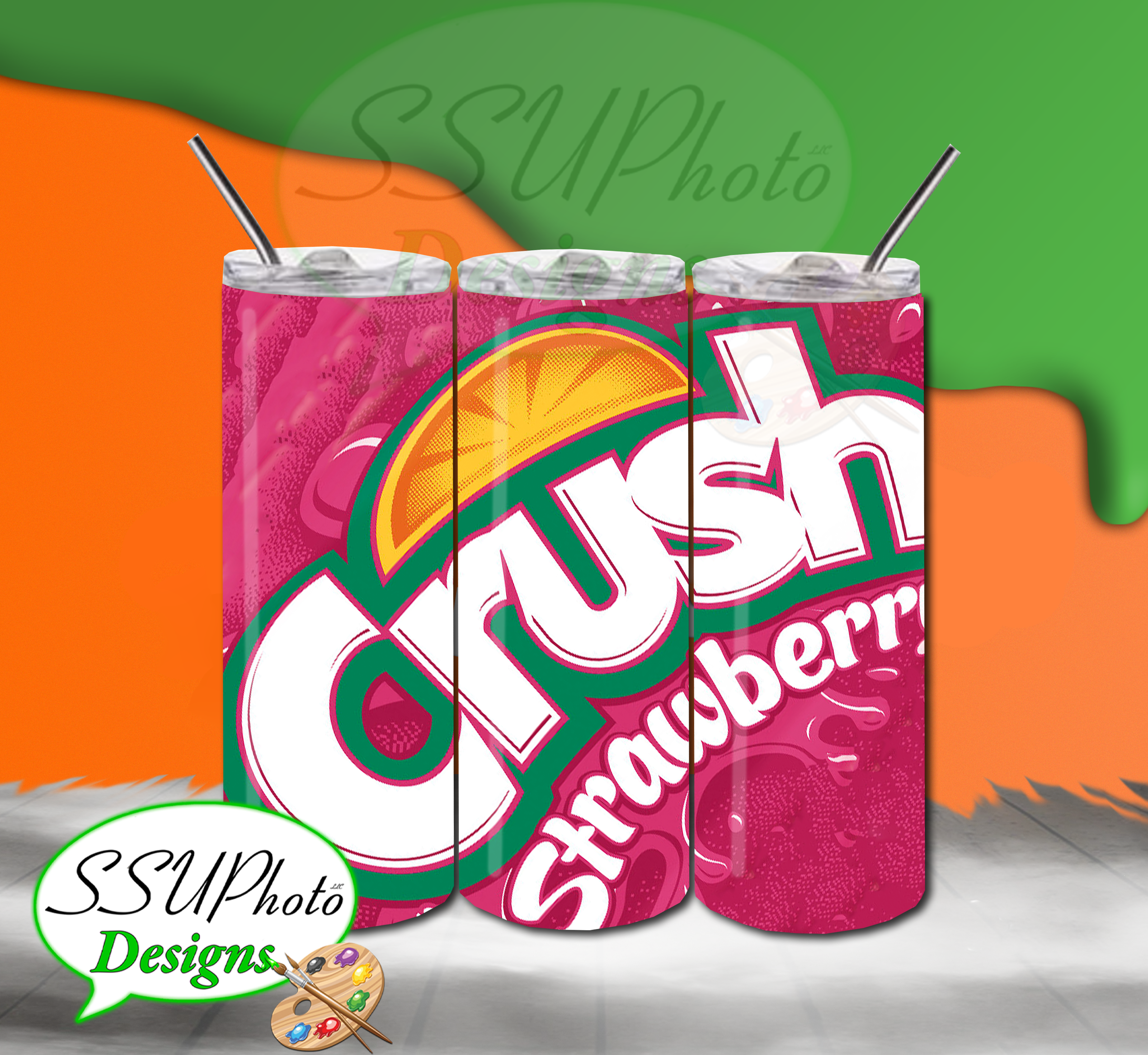 Crush Soda Strawberry Tumbler Ssuphoto Designs