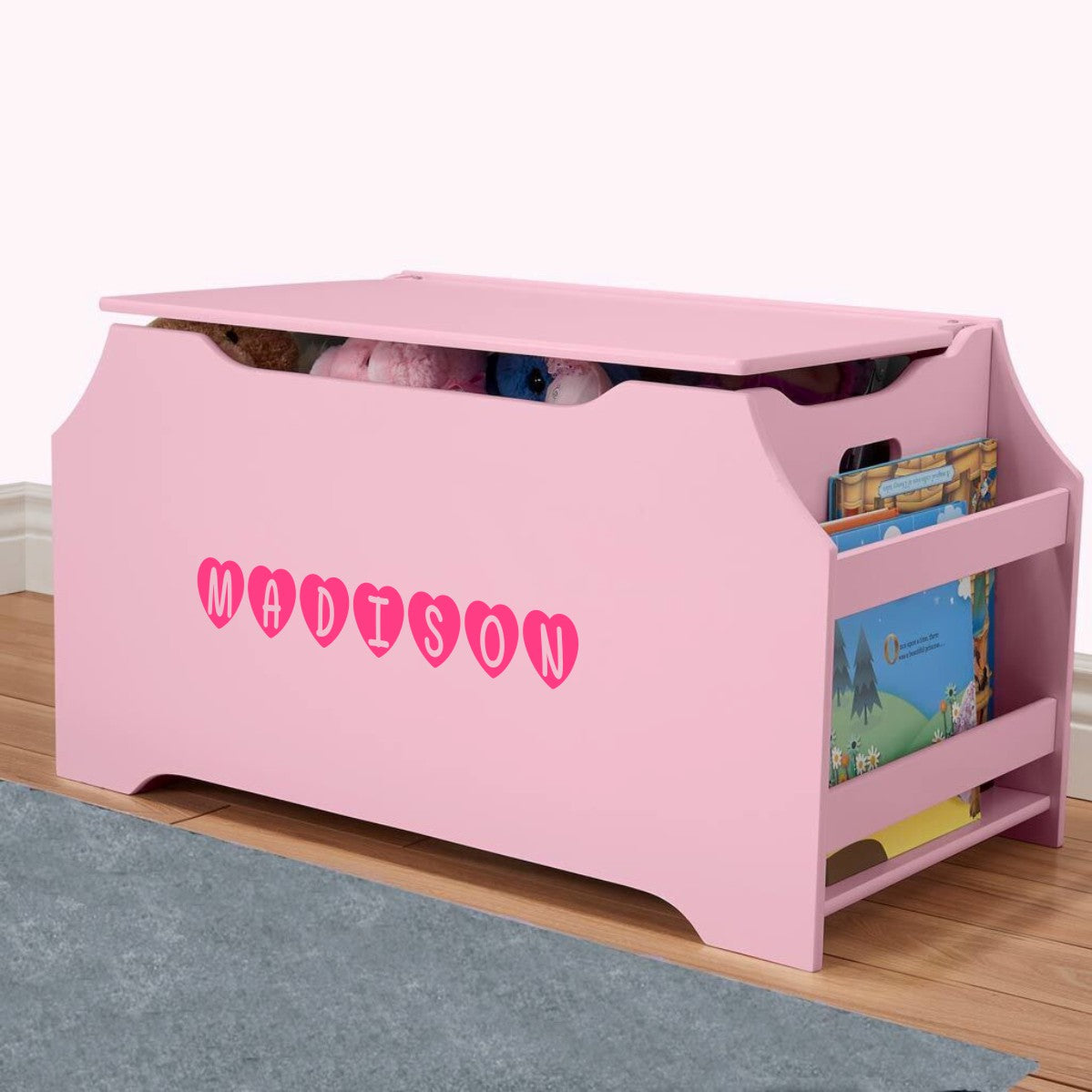 pink toy storage box