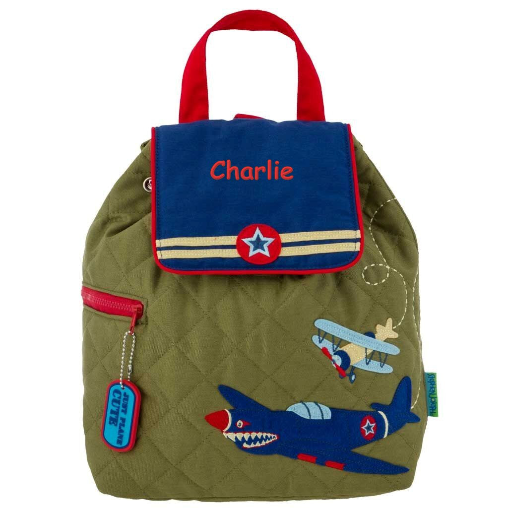 Personalized Airplane Embroidered Backpack | Dibsies Personalization ...