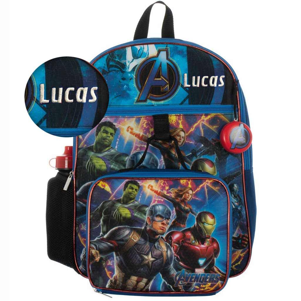 Personalized 16 Avengers Backpack With Bonus Lunch Bag Water