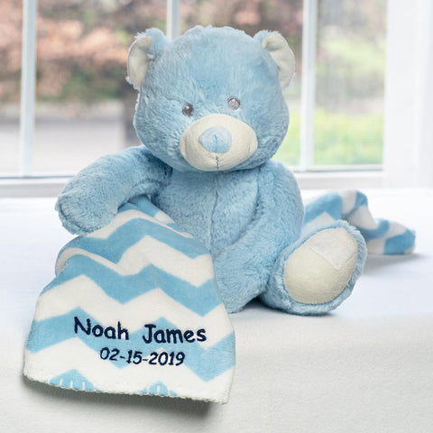 personalised teddy blanket