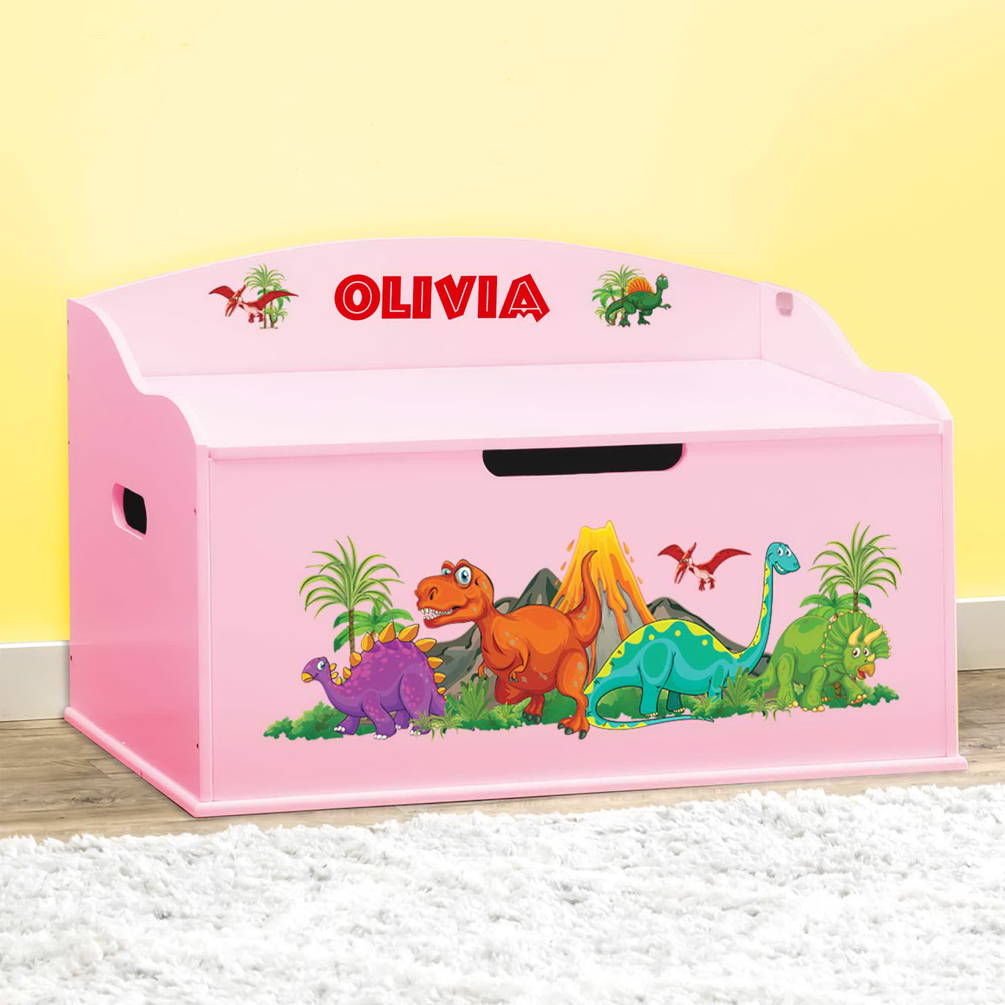 dinosaur wooden toy box