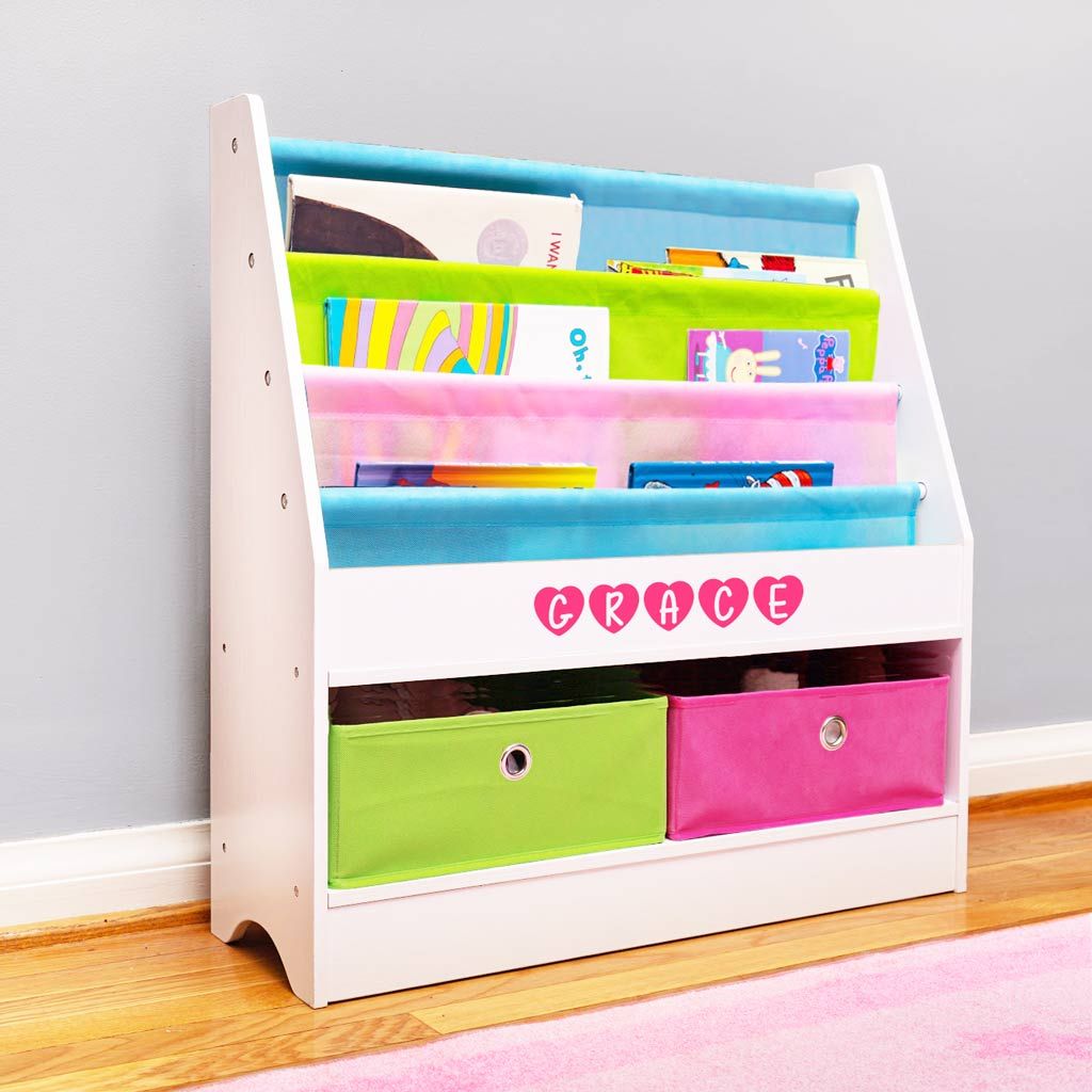 kids bookshelf with drawers