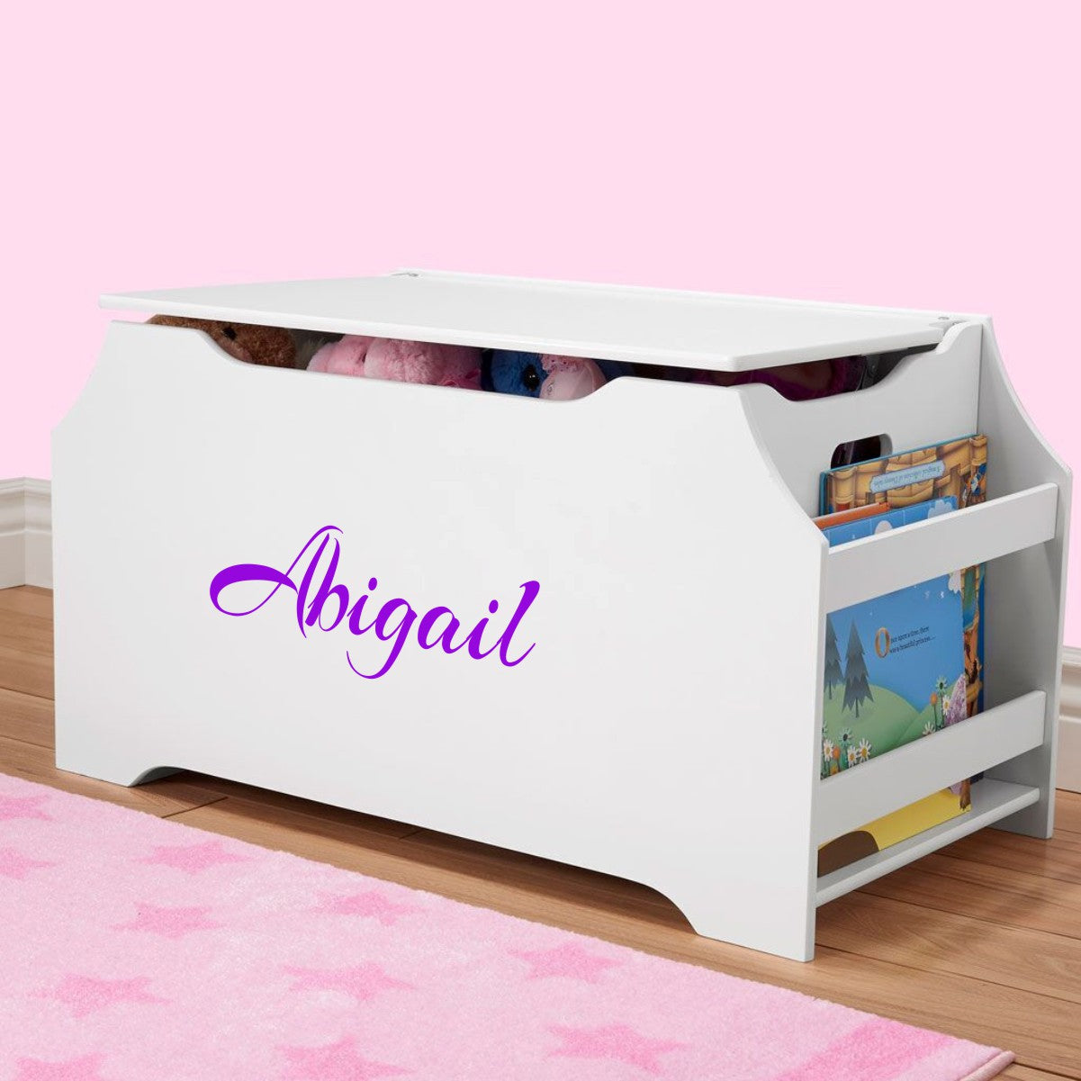 girls white toy chest