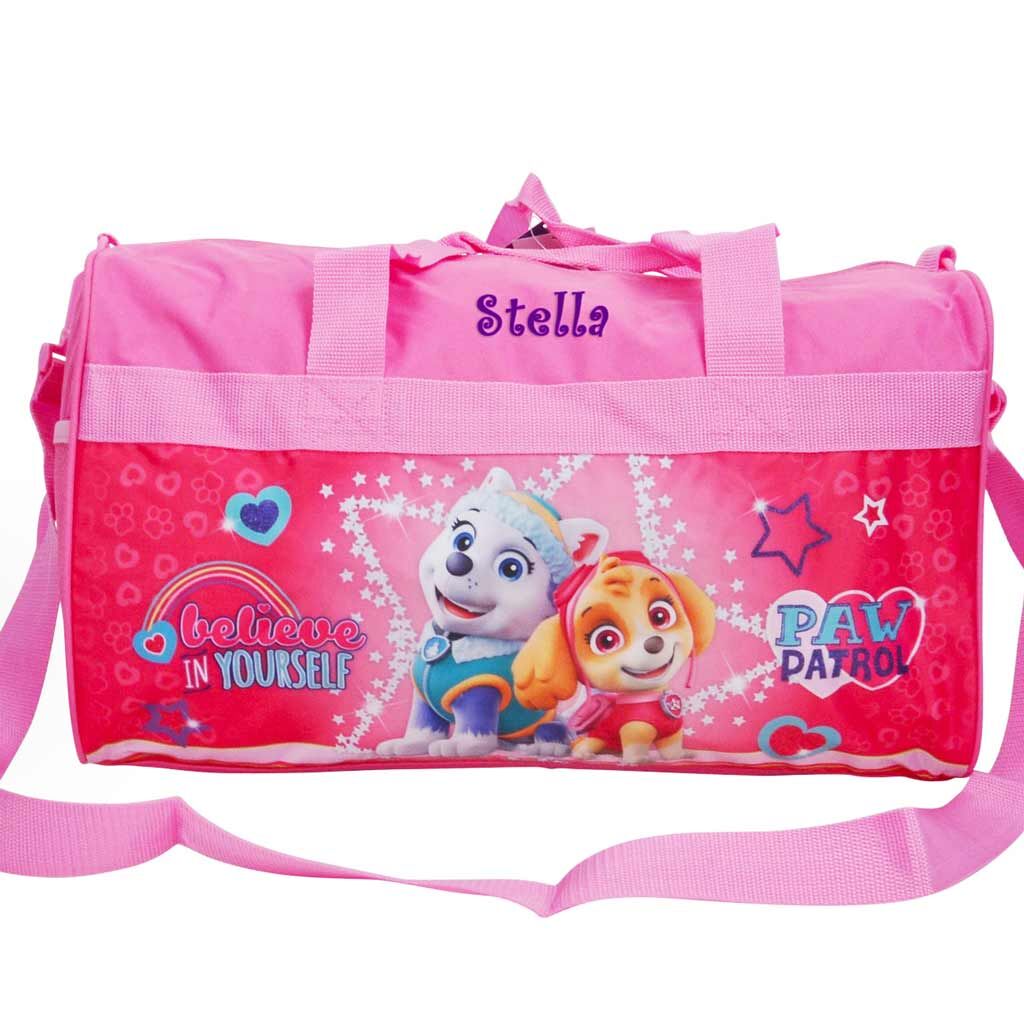 Personalized Paw Patrol Kids Travel Duffel Bag - 18&quot; - Girls | Dibsies Personalization Station
