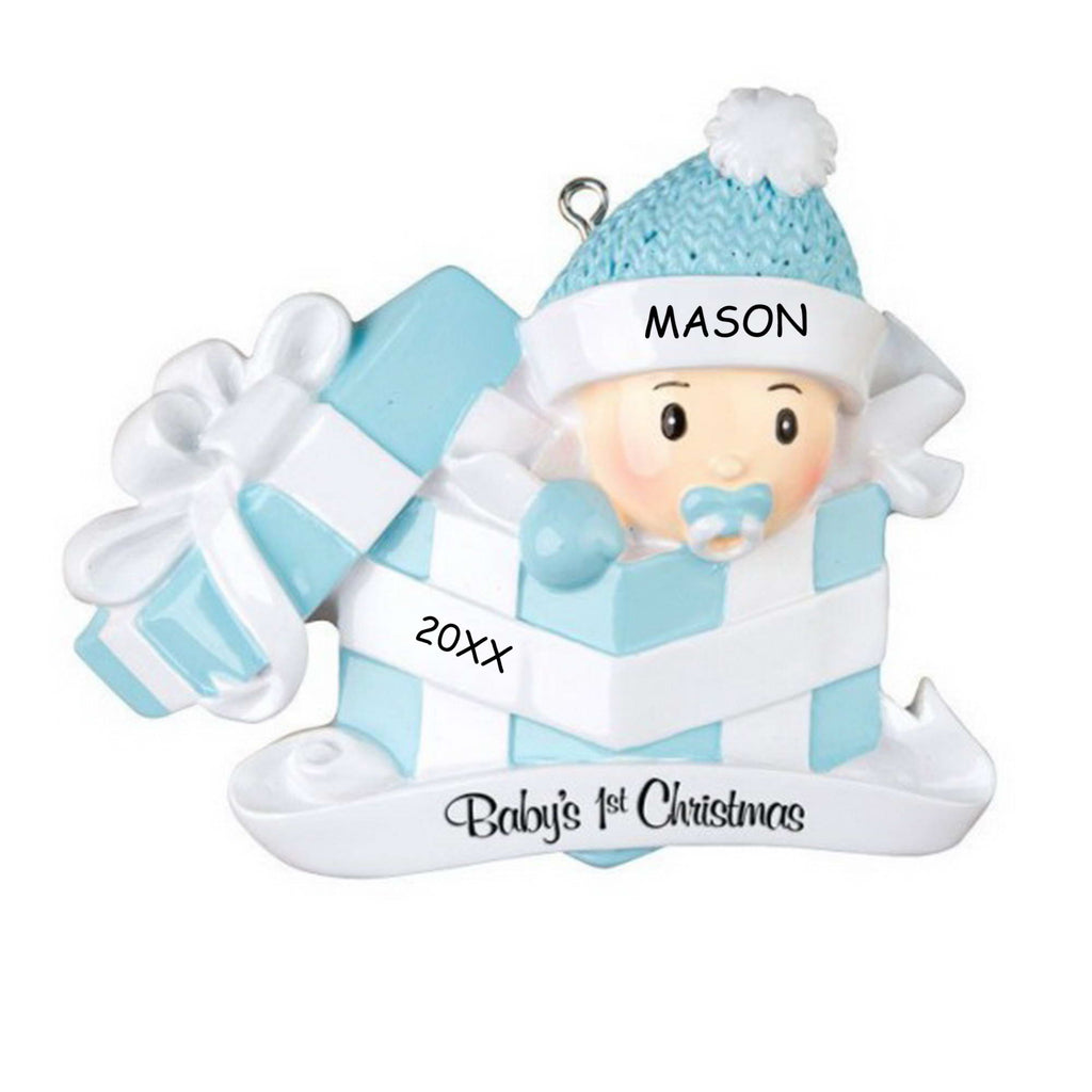 Miniature Baby's First Christmas Ornaments Personalized Name Set of 4 –  FinesseLaserDesigns