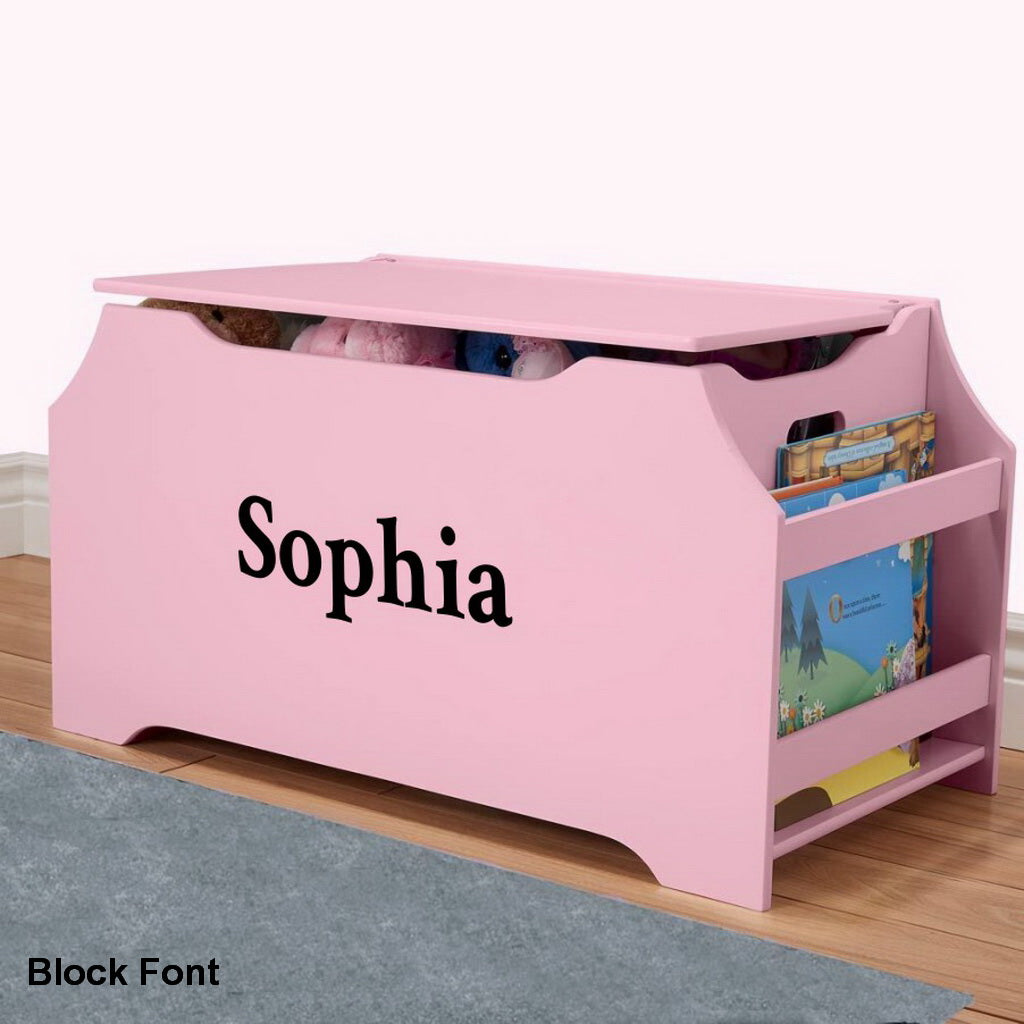 wooden toy box pink