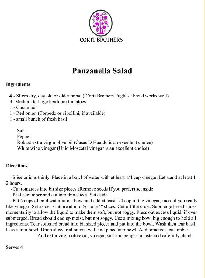 Panzanella Salad | Corti Brothers