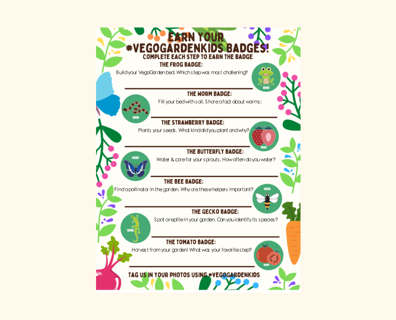 Vego Garden Kids Nonprofit Program Activity Pages