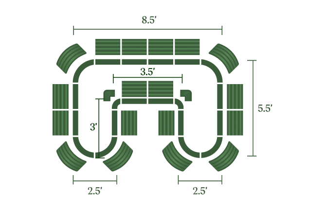 Configuration U-Shaped Jumbo | Vego Garden